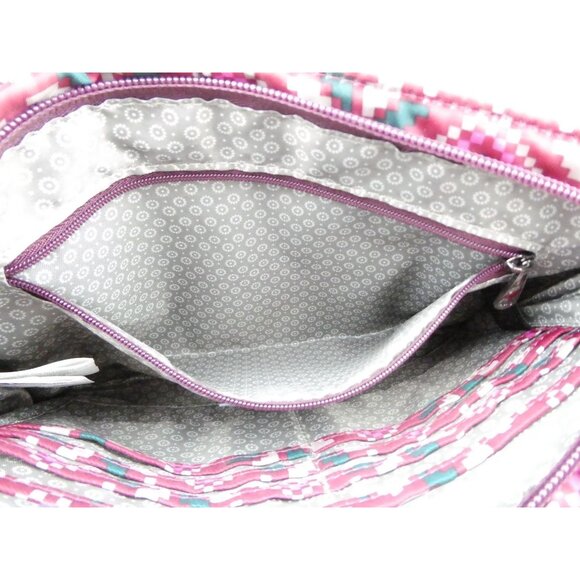 Lug PinkCrossbody Bag Multi-Zip Compartments Adjustable Strap - Picture 11 of 14